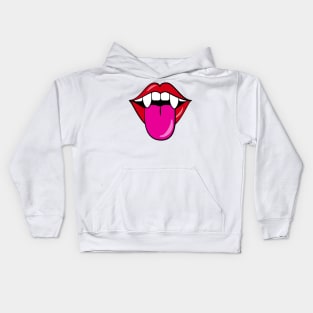 Cute Vampire - Playful Fangs and Tongue Kids Hoodie